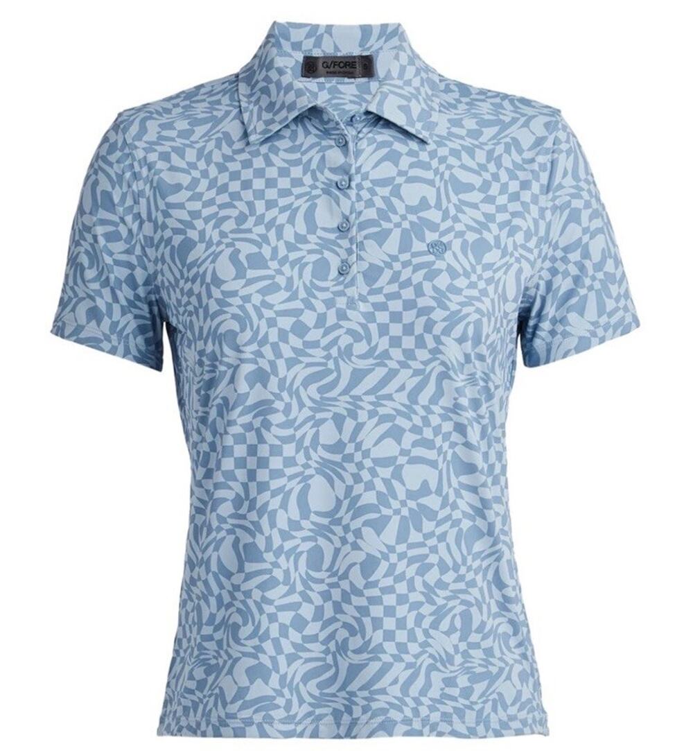 G/FORE Women's Fjord Distorted Check Silky Tech Nylon Polo Size Small MSRP $120